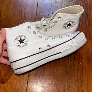 Women’s Converse White High-Tops leather size 8